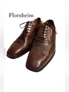 Florsheim Imperial Brown Leather Oxford Dress Shoes Size 9.5 EEE